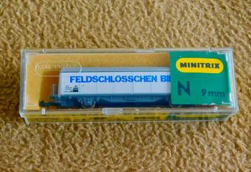 Minitrix goederenwagon Feldschlösschen Bier beschikbaar voor biedingen