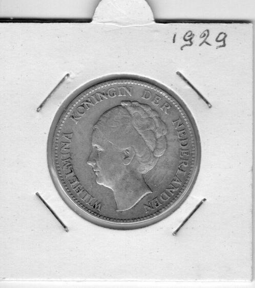 1 Gulden 1929, Postzegels en Munten, Munten | Nederland, Losse munt, 1 gulden, Koningin Wilhelmina, Zilver, Ophalen of Verzenden