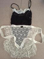 Pikant 'Serveerster'setje'(+net'kousen)., Kleding | Dames, Ondergoed en Lingerie, Renate Buccone, Ophalen of Verzenden, Zwart