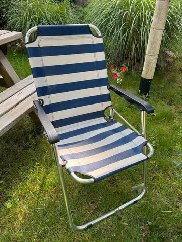 Opvouwbare Campingstoel Blauw/Wit beschikbaar voor biedingen