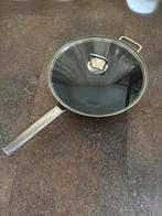 Vivo wok pan met deksel, Ophalen, Inductieplaat, Zo goed als nieuw, Rvs