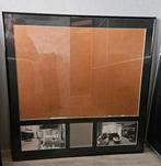 Zwarte Wissellijst 80x80 + Pass-partout, Ophalen, Metaal of Aluminium, Zo goed als nieuw, 75 tot 100 cm