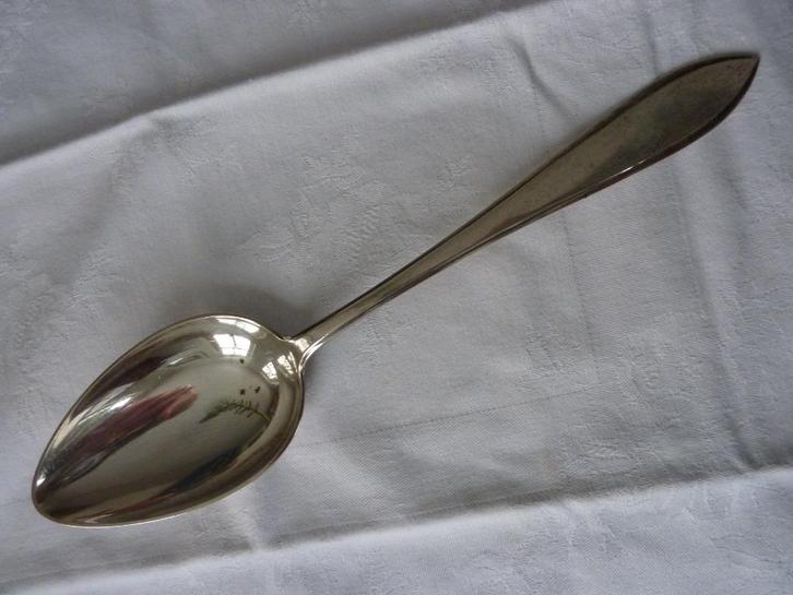 Mooie Hollands Zilveren Puntfilet Groenten OPSCHEPLEPEL, Antiek en Kunst, Antiek | Goud en Zilver, Zilver, Ophalen of Verzenden