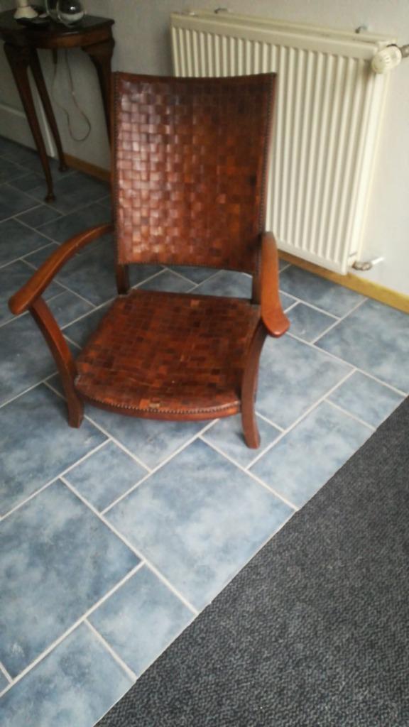 Lederen Relaxstoel, Huis en Inrichting, Fauteuils, Gebruikt, 50 tot 75 cm, Minder dan 75 cm, Ophalen