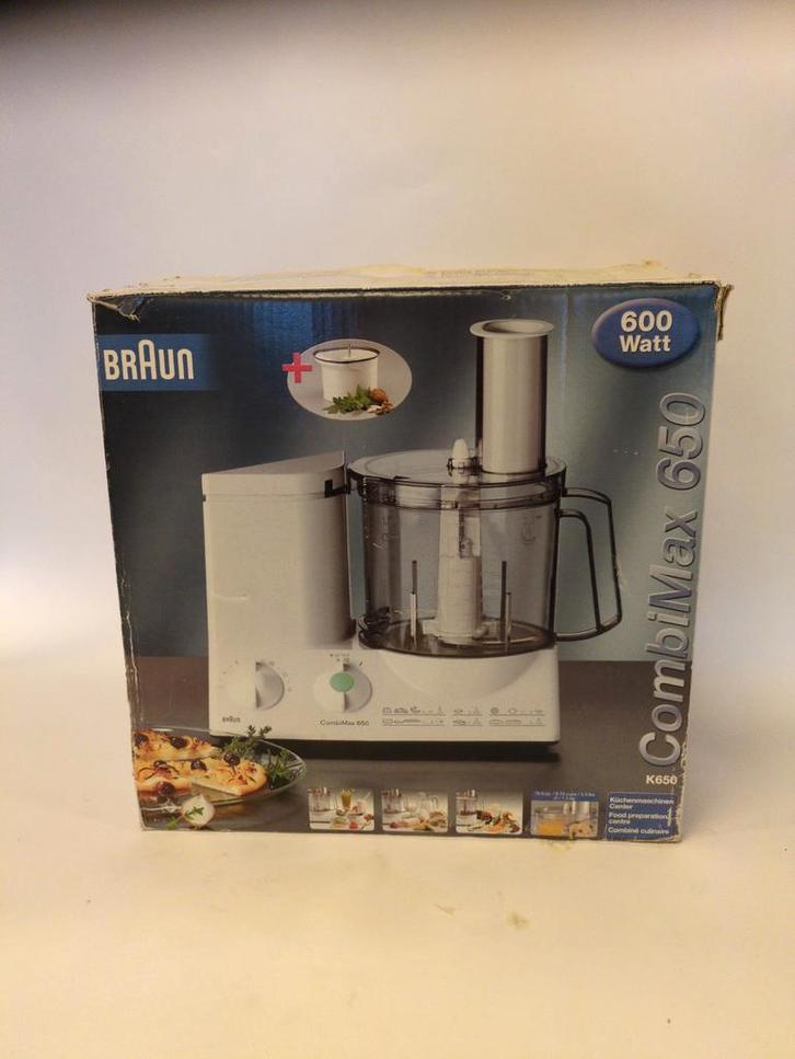 Braun Keukenmachine - CombiMax 650, Witgoed en Apparatuur, Keukenmixers, Gebruikt, 1 tot 2 liter, 3 snelheden of meer, Vaatwasserbestendig