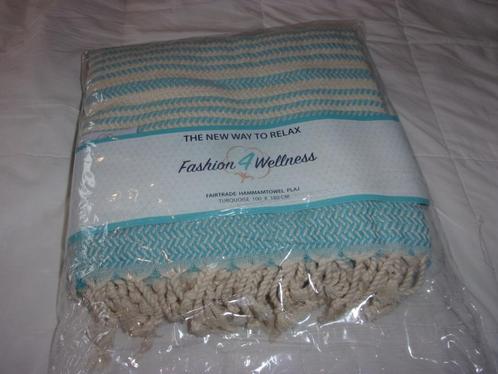 Hamamdoek Fashion For Wellness Turquoise 100x180 blauw, Huis en Inrichting, Badkamer | Badtextiel en Accessoires, Nieuw, Overige typen