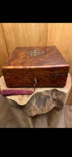 Napoleon III Sieradenkist Antiek, Ophalen of Verzenden, Gebruikt, Kersenhout, Minder dan 50 cm