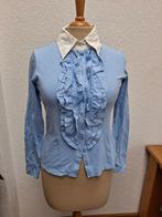 Blouse met roezel, Blanche (Purdey), mt. S, Kleding | Dames, Blouses en Tunieken, Maat 38/40 (M), Blauw, Ophalen of Verzenden