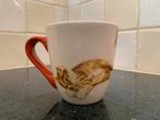 Francien van Westering liggende kat mok bruin oor, Ophalen of Verzenden
