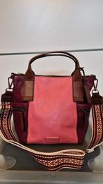 FOSSIL leren tas / satchel | Colorblock Roze & Bordeaux, Sieraden, Tassen en Uiterlijk, Tassen | Damestassen, Verzenden, Zo goed als nieuw