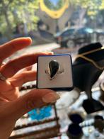 Zilveren ring met onyx druppel maat 14/15, Zwart, Ophalen of Verzenden, Met edelsteen, Dame
