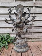 Beeld van Ganesh dansend op zijn vahana/brons/India/Azië, Ophalen of Verzenden, Nieuw