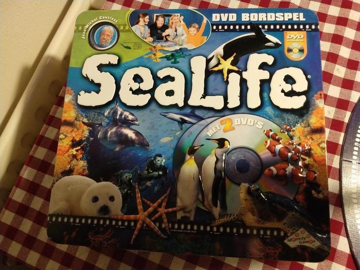 2 spellen sealife en wildlife bordspel in trommel met 2 dvd;, Hobby en Vrije tijd, Gezelschapsspellen | Bordspellen, Nieuw, Ophalen of Verzenden