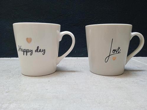 Koffie thee mok beker liefde wit creme servies cadeau, Huis en Inrichting, Keuken | Servies, Nieuw, Kop(pen) en/of Schotel(s)