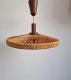 Vintage grote Temde Design hanglamp sisal - teak - mooi!, Ophalen of Verzenden, Zo goed als nieuw, Minder dan 50 cm