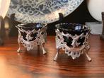 Een paar mooie zoutvaten met blauwe bakjes, Ophalen of Verzenden
