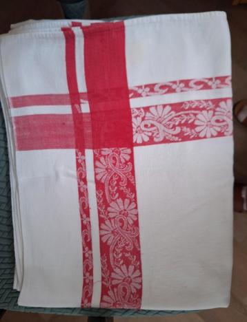 Antiek damast tafelkleed - Frankrijk  beschikbaar voor biedingen