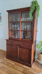 Houten buffetkast / vitrinekast, Ophalen, 100 tot 150 cm, 200 cm of meer, 25 tot 50 cm