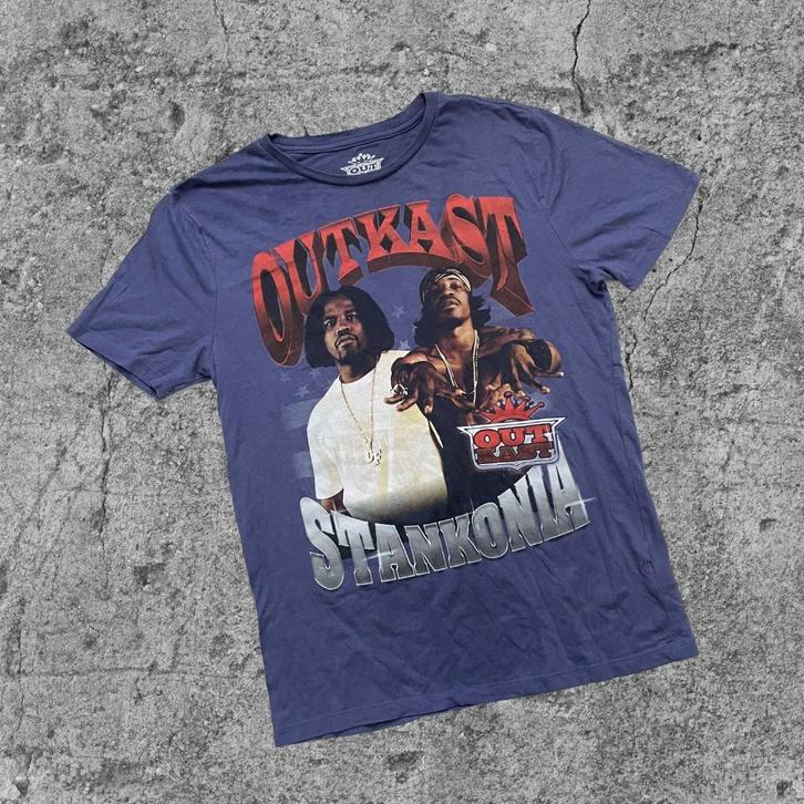 vintage T-shirt OutKast Blue Big Boi Andre 3000  T-277, Kleding | Heren, T-shirts, Gedragen, Maat 46 (S) of kleiner, Blauw, Verzenden
