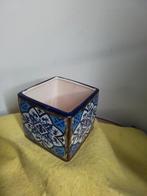 9430) mooie ceramische bloempot 12x12x12cm, Rond, Ophalen of Verzenden, Aardewerk, Minder dan 40 cm