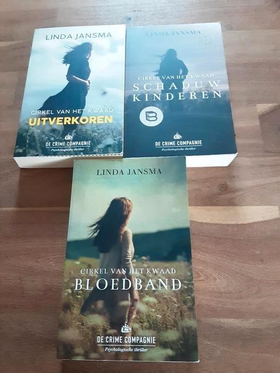3 x Linda Jansma complete serie Cirkel van het kwaad., Boeken, Thrillers, Zo goed als nieuw, Ophalen of Verzenden