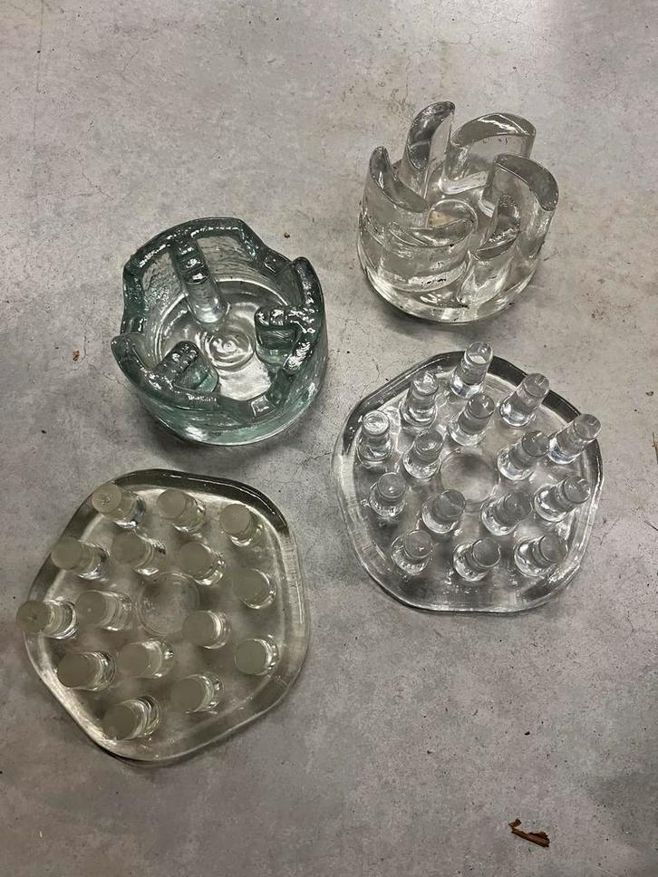 Glazen Bloemensteker/Bloemschikhouders, Huis en Inrichting, Woonaccessoires | Kandelaars en Kaarsen, Gebruikt, Kandelaar, Minder dan 25 cm