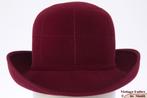 Vintage Dameshoed Mayser bordeaux velour 55 = S tot XS, Kleding | Dames, Mayser, 55 cm (S, 6⅞ inch) of minder, Hoed, Ophalen of Verzenden