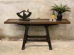 Prachtige antieke sidetable, gietijzer onderstel, uniek, Ophalen of Verzenden, Zo goed als nieuw, Nvt, Nvt