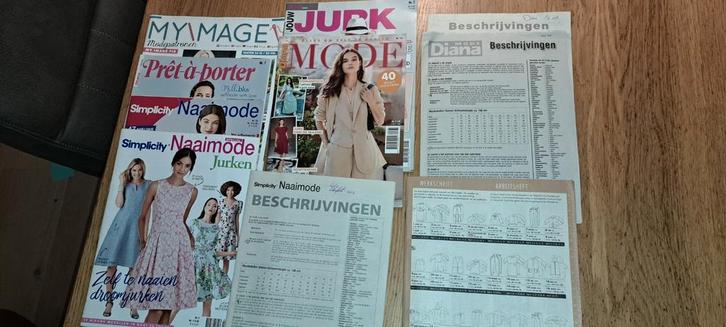 Naaimode tijdschriften en patronen pakket - diverse titels, Hobby en Vrije tijd, Kledingpatronen, Zo goed als nieuw, Vrouw, Overige merken