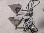 Metalen wandlampen - set van 2, Huis en Inrichting, Lampen | Wandlampen, Ophalen, Gebruikt, Metaal, Vintage
