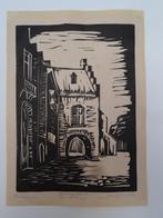 houtsnede Gevangenpoort Den Haag, J. Burger, 1933, Antiek en Kunst, Verzenden