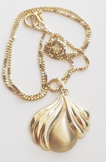 Mooie gouden ketting met fantasie hanger 8 karaats beschikbaar voor biedingen