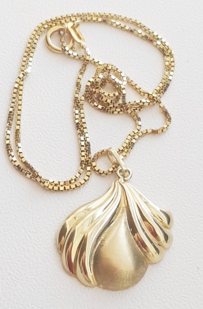 Mooie gouden ketting met fantasie hanger 8 karaats, Sieraden, Tassen en Uiterlijk, Kettingen, Zo goed als nieuw, Goud, Goud, Met hanger