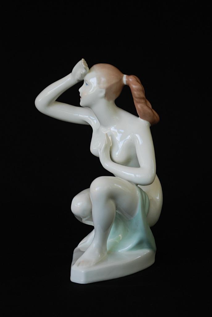 Vrouw, naakt, pin-up, met hand boven ogen, Antiek en Kunst, Curiosa en Brocante, Ophalen of Verzenden