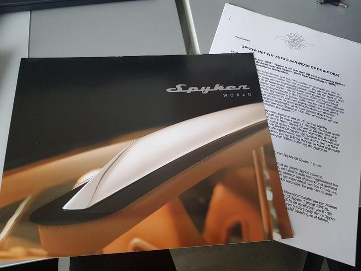 Folder - Spyker modellen, Boeken, Auto's | Folders en Tijdschriften, Zo goed als nieuw, Overige merken, Ophalen of Verzenden