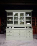 Prachtige groene apothekerskast | Buffetkast teakhout  #1909, Huis en Inrichting, Kasten | Buffetkasten, Niet ingevuld, 200 cm of meer