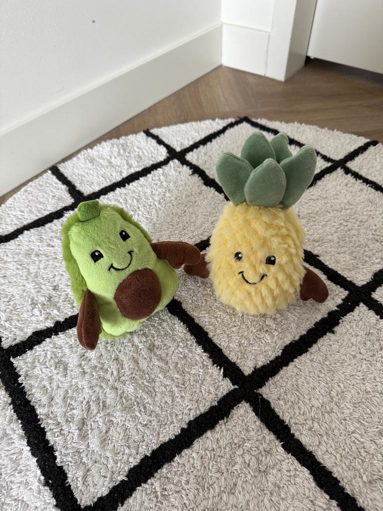 Nieuw 2x avocado ananas squish mellow knuffel set dier beer, Ophalen of Verzenden, Nieuw, Overige typen