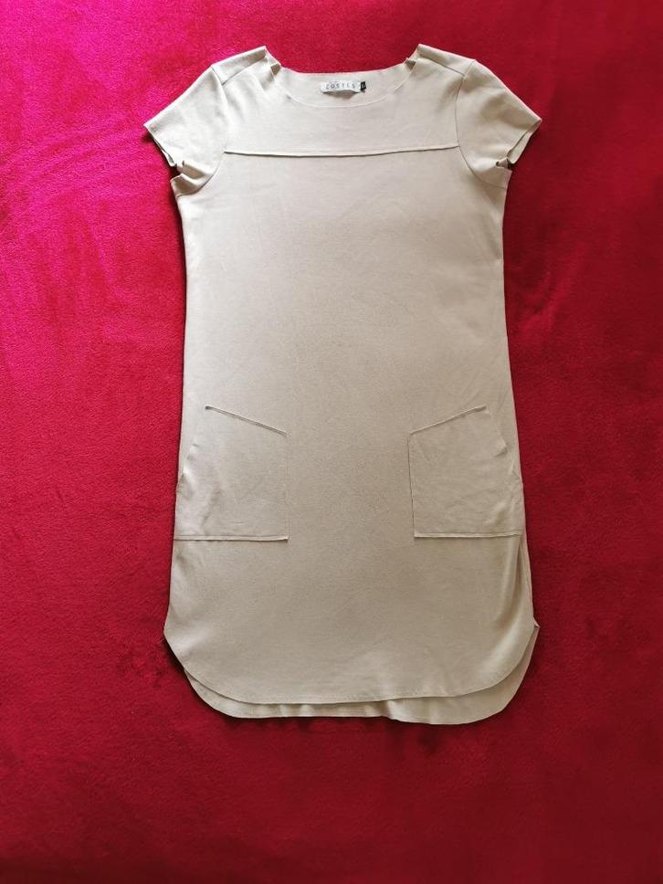 Nepsuéde lichtbeige jurk. Merk: Costes., Kleding | Dames, Jurken, Zo goed als nieuw, Maat 34 (XS) of kleiner, Beige, Knielengte