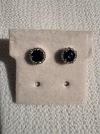 Wit gouden oorbellen met saffier en briljant Diamond Point, Sieraden, Tassen en Uiterlijk, Ophalen, Zo goed als nieuw, Wit, Goud