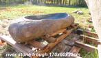 lange natuurstenen wasbak rivierstenen trog versteend hout, Ophalen, Steen, JPpol Trading, Oordeelsestraat 58 5111PL Baarle Nassau