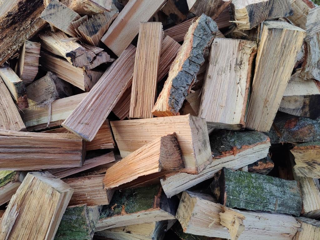 Brandhout | Haardhout | Kachelhout 100% eiken | €100 per m3, Tuin en Terras, Haardhout, 6 m³ of meer, Ophalen