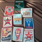 Vintage blikje heineken's met viltjes, Verzamelen, Biermerken, Ophalen, Zo goed als nieuw, Viltje(s), Heineken