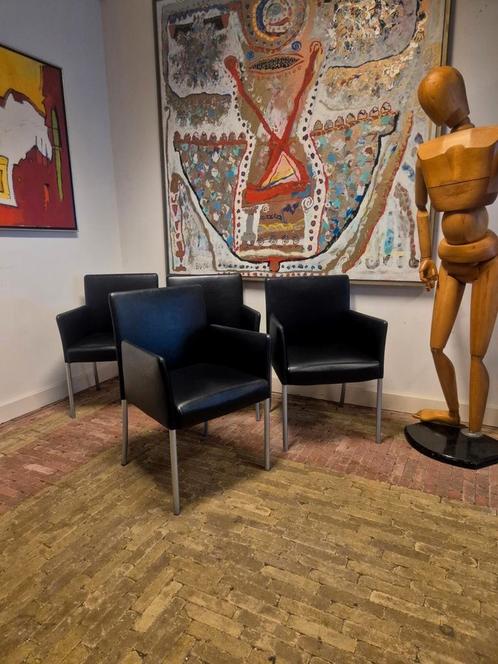 Walter Knoll Jason 1410 Fauteuils, Huis en Inrichting, Stoelen, Zo goed als nieuw, Vijf, Zes of meer stoelen, Leer, Metaal, Zwart