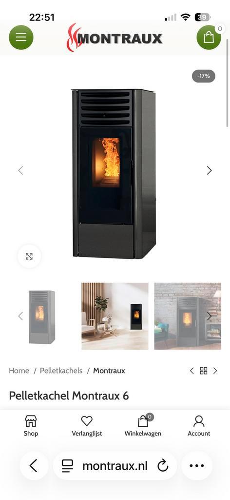 Pelletkachel Montraux 6 nieuw, Huis en Inrichting, Kachels, Zo goed als nieuw, Pelletkachel, Overige brandstoffen, Ophalen