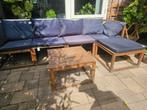 Houten Tuin Lounge Set met Kussens, Tuin en Terras, Tuinsets en Loungesets, Ophalen, Gebruikt, Hout