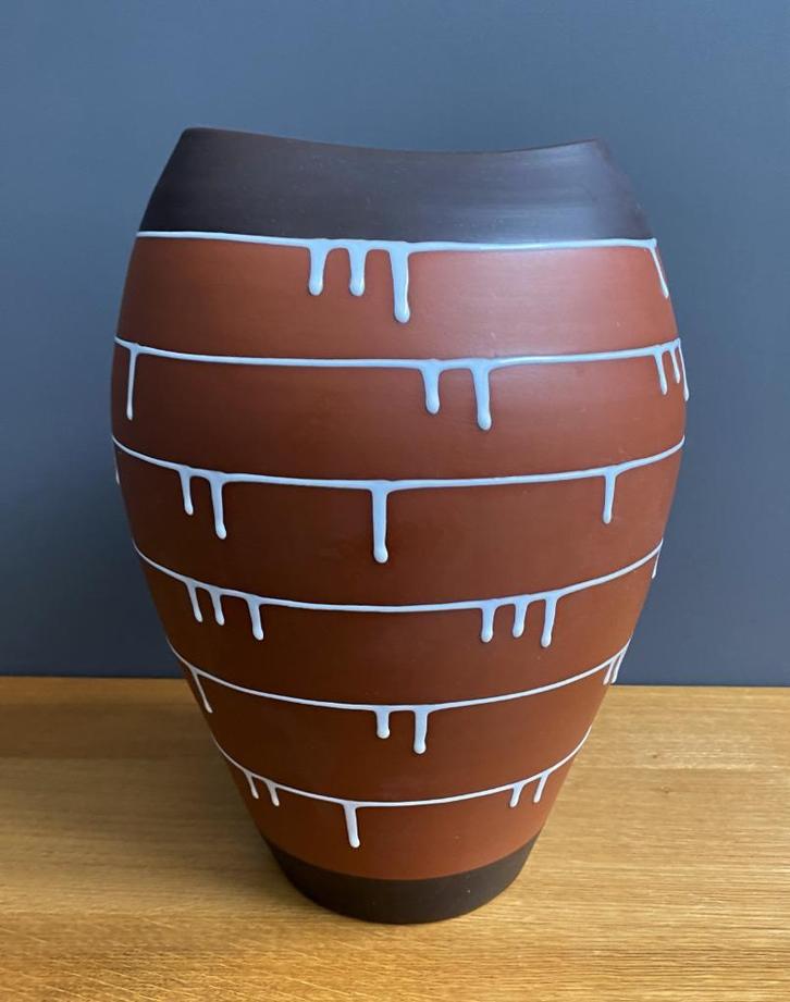 60 jaren GROTE vaas Ilkra Edelkeramik PALERMO DECO Duits, Huis en Inrichting, Woonaccessoires | Vazen, Gebruikt, Overige kleuren
