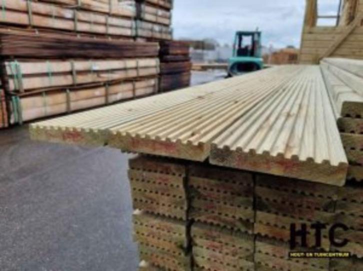 Geïmpregneerde vlonderplank AA kwaliteit 28x145mm €2,50 m1, Tuin en Terras, Terrasdelen en Vlonders, Nieuw, Hout, Ophalen