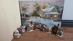 Kerstdorpje met canvas als achtergrond kersthuisjes kerkje, Diversen, Kerst, Ophalen, Gebruikt