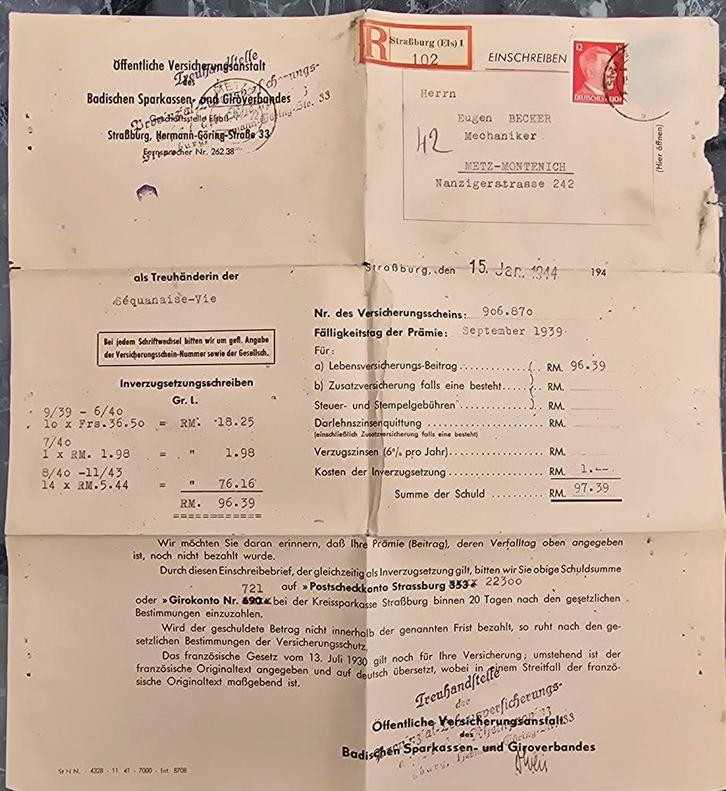 Document duitsland uit 1944, Verzamelen, Militaria | Tweede Wereldoorlog, Landmacht, Nederland, Ophalen