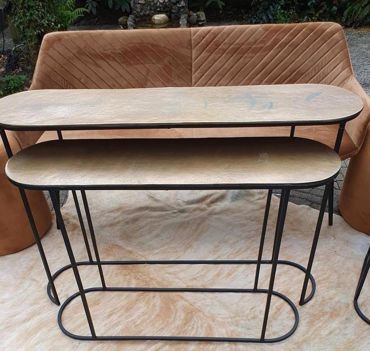 2-delige set bijzettafels ME Design Kitzbühel, Huis en Inrichting, Tafels | Bijzettafels, Nieuw, Ovaal, Minder dan 45 cm, Minder dan 55 cm